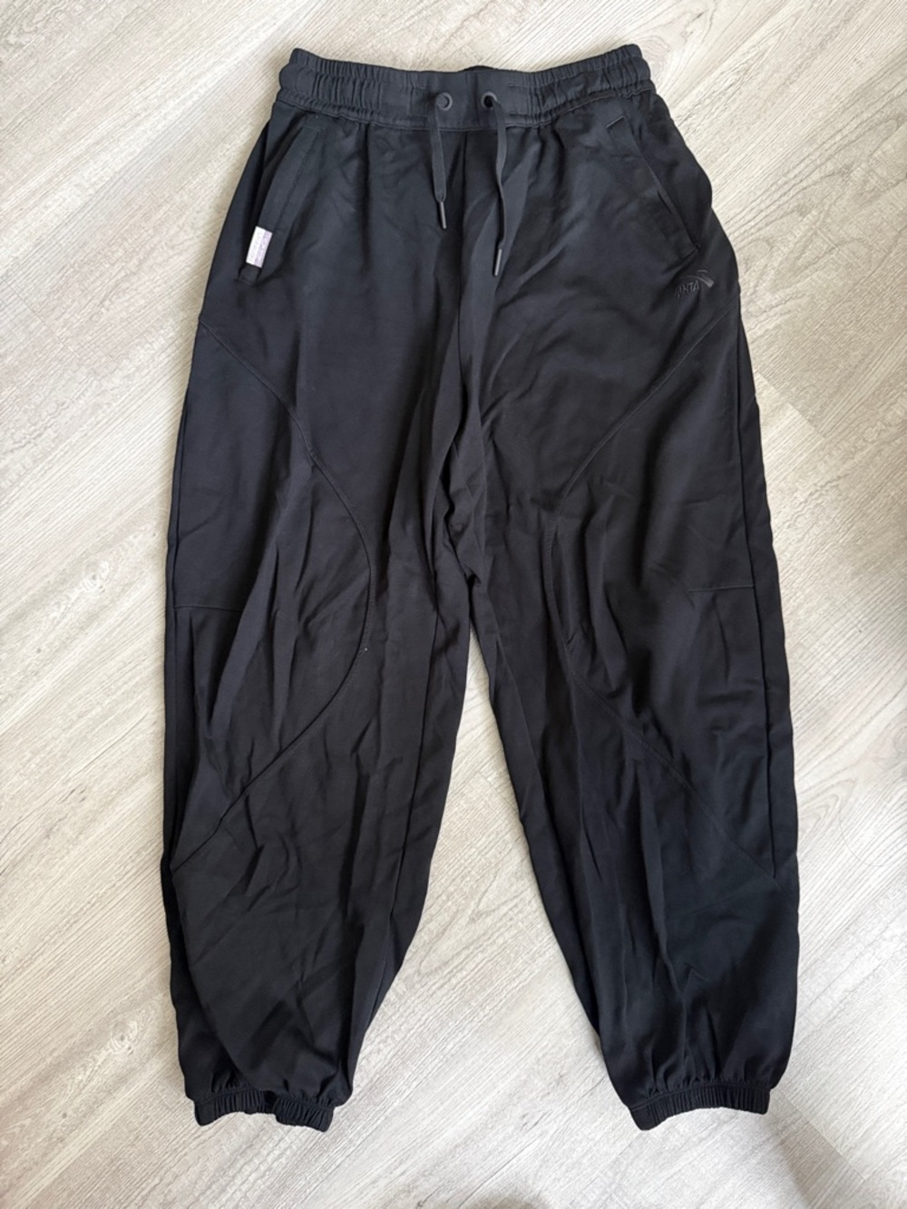 Anta Men's Black Jogger Pants - Relaxed Fit